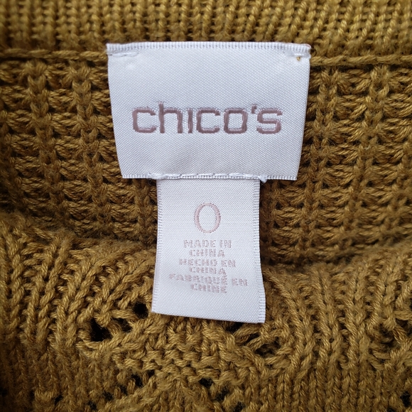 Chico's Cozy Textured Cowl Sweater Martini Olive 0 - Picture 8 of 12